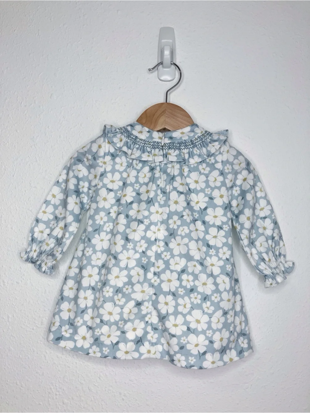 NWT Mayoral smocked dress blue white daisy floral infant girls 4-6 months